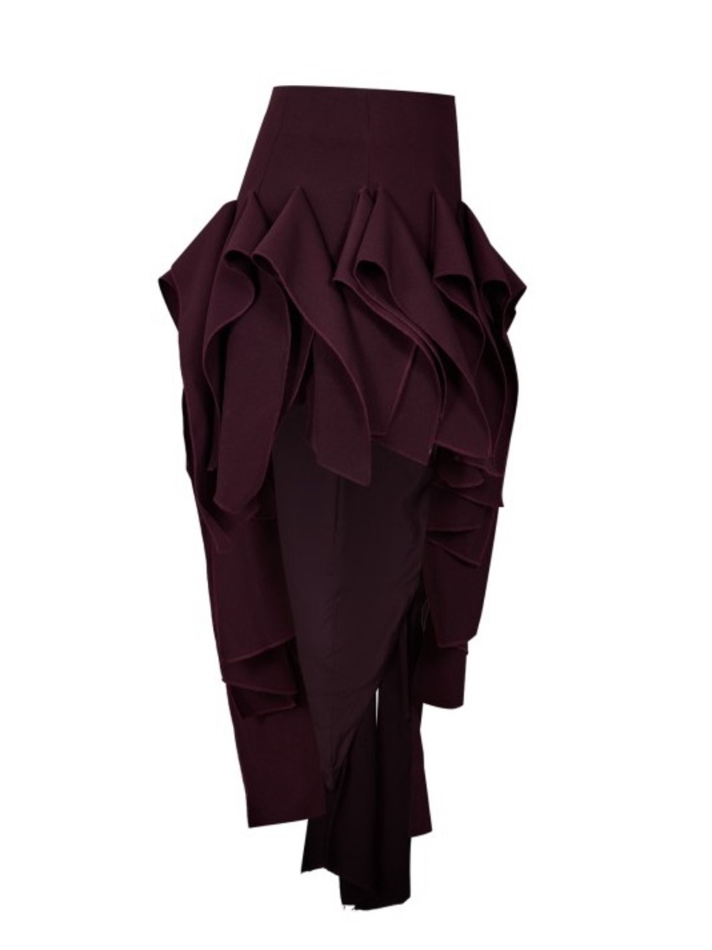 Asymmetric Ruffled Midi Skirt - Picture 2 of 7